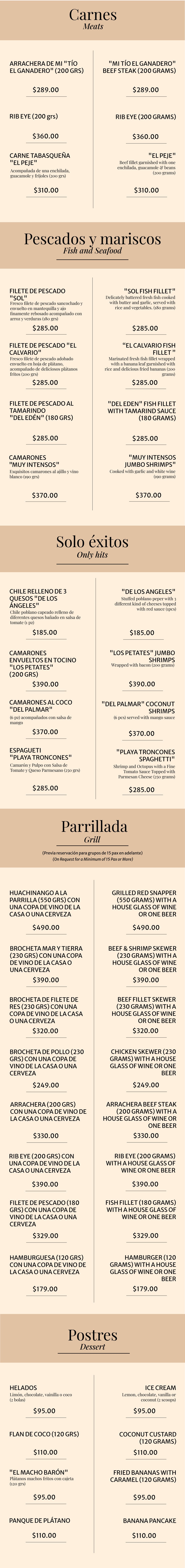 comida-cena Hotel Villa Mexicana Puerto Escondido